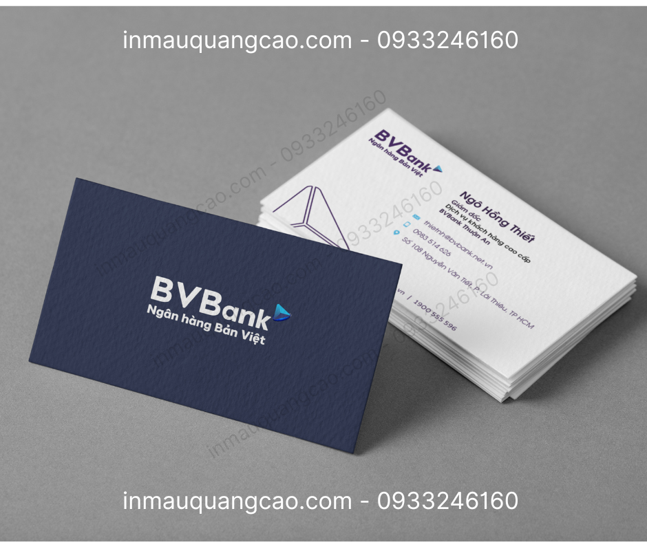 Mẫu card visit ngân hàng BV bank - in card visit bình dương tphcm